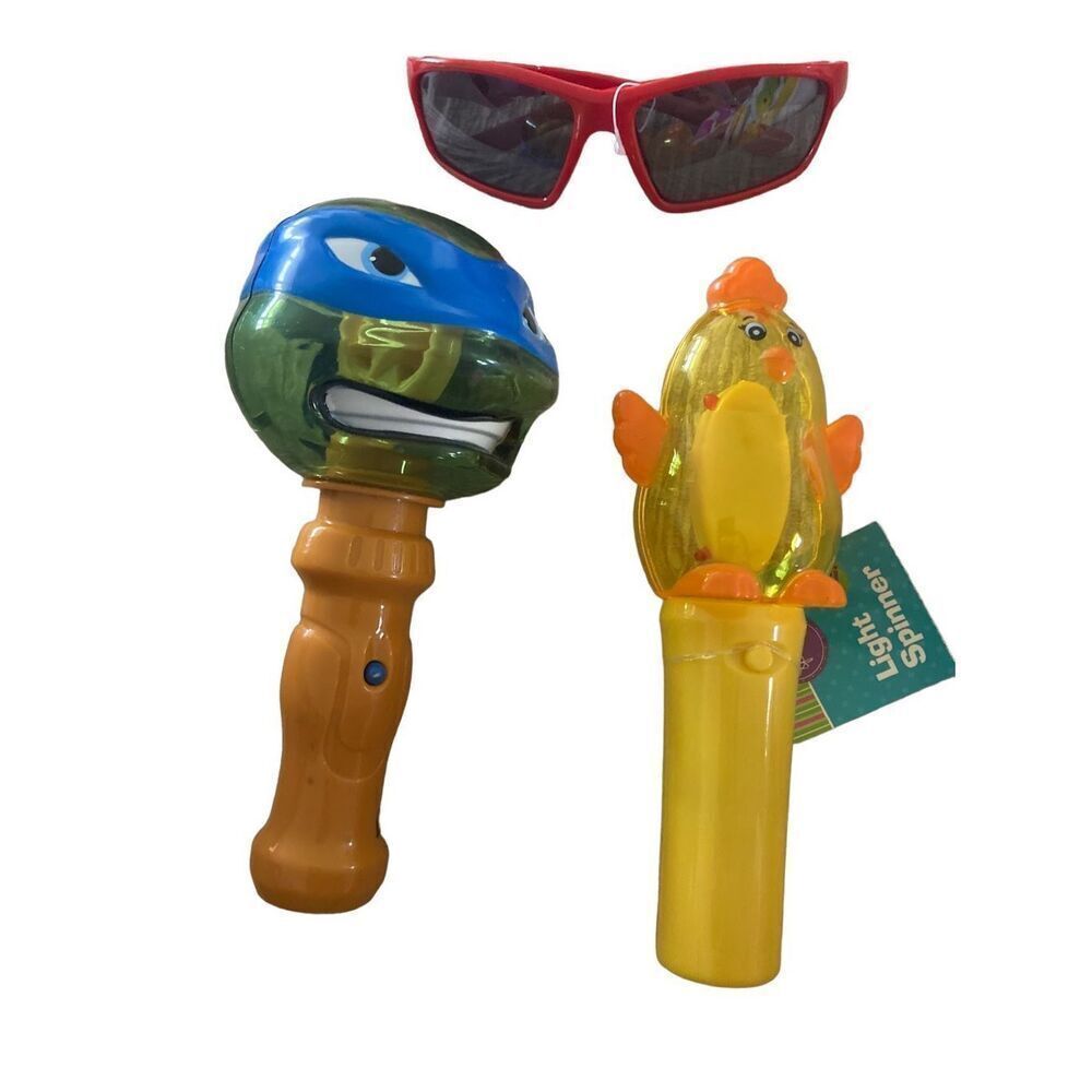 Lot of 3 Kids Sunglasses Light Spinner Chick Teenage Mutant Ninja Turtles